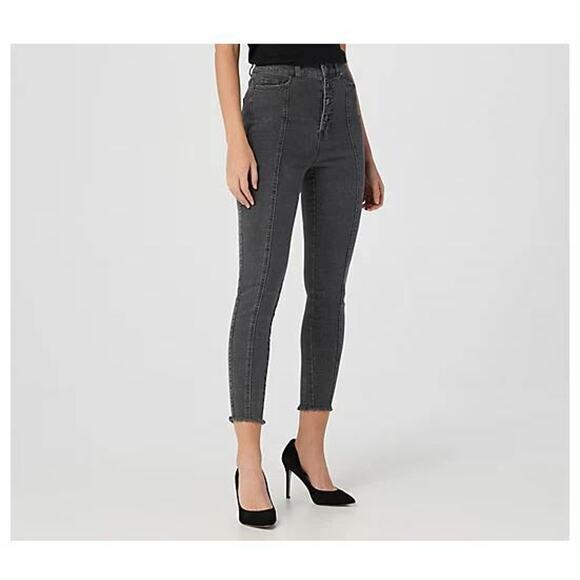 DU JOUR NEW $90 High Rise Jeggings w/ Button Fly in Medium Gray Size 00 - Picture 1 of 4